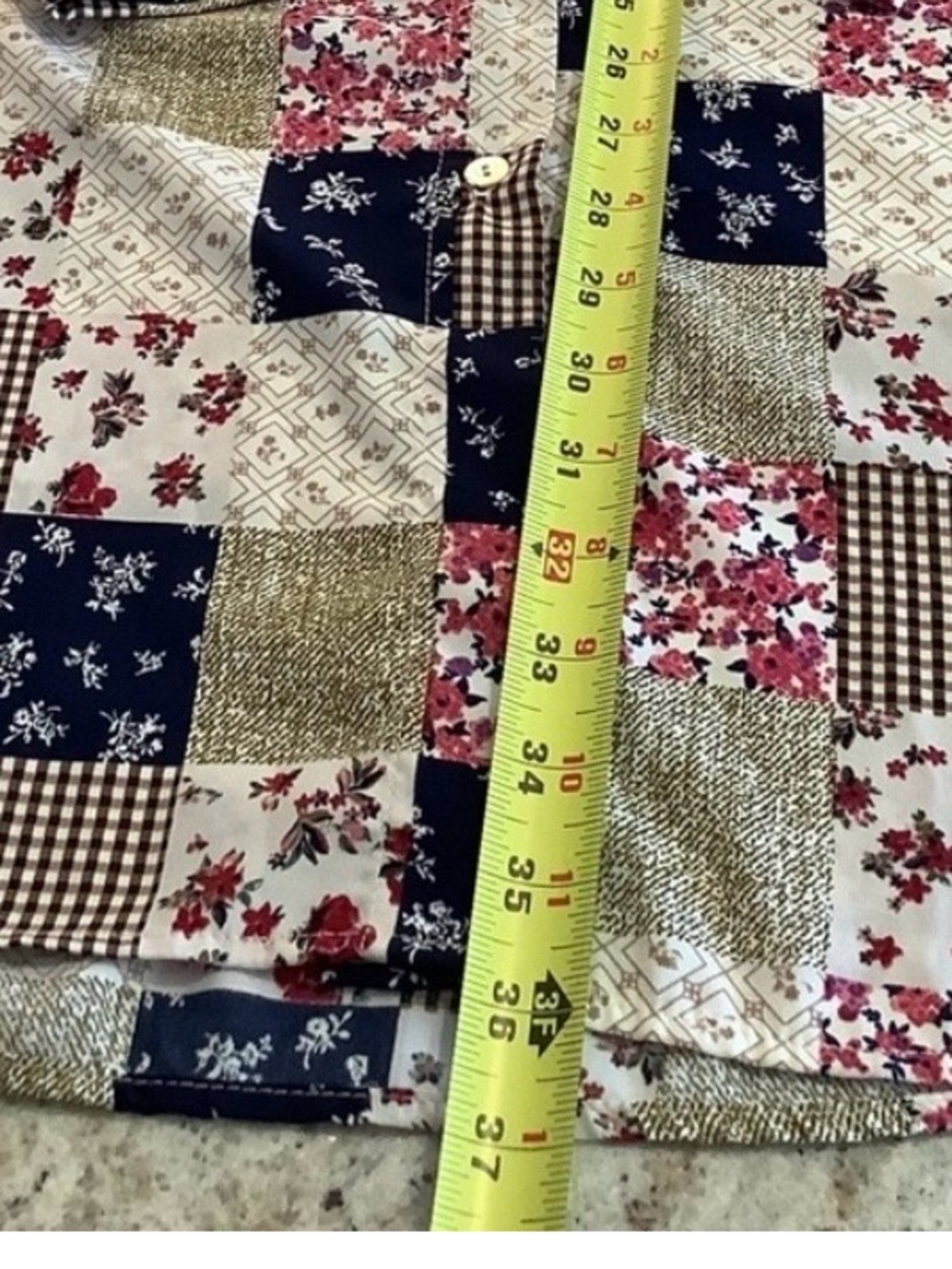 If She Loves "Be Faithful" Oversized Patchwork Shirt Dress Tunic - Picture 9 of 11